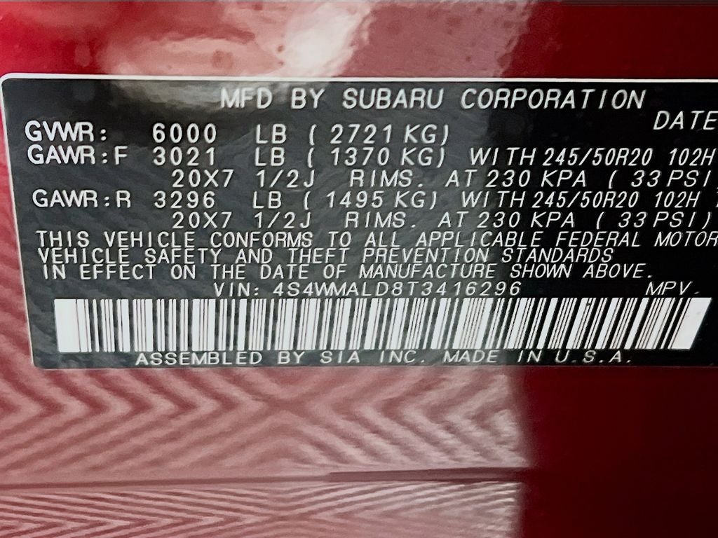 2026 Subaru ASCENT Onyx Edition Touring 7-Passenger