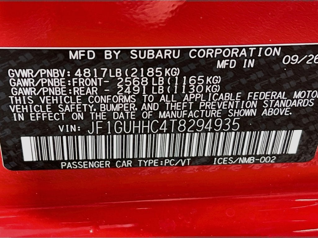 2026 Subaru IMPREZA RS