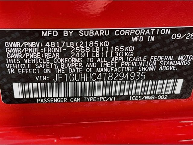 2026 Subaru IMPREZA RS