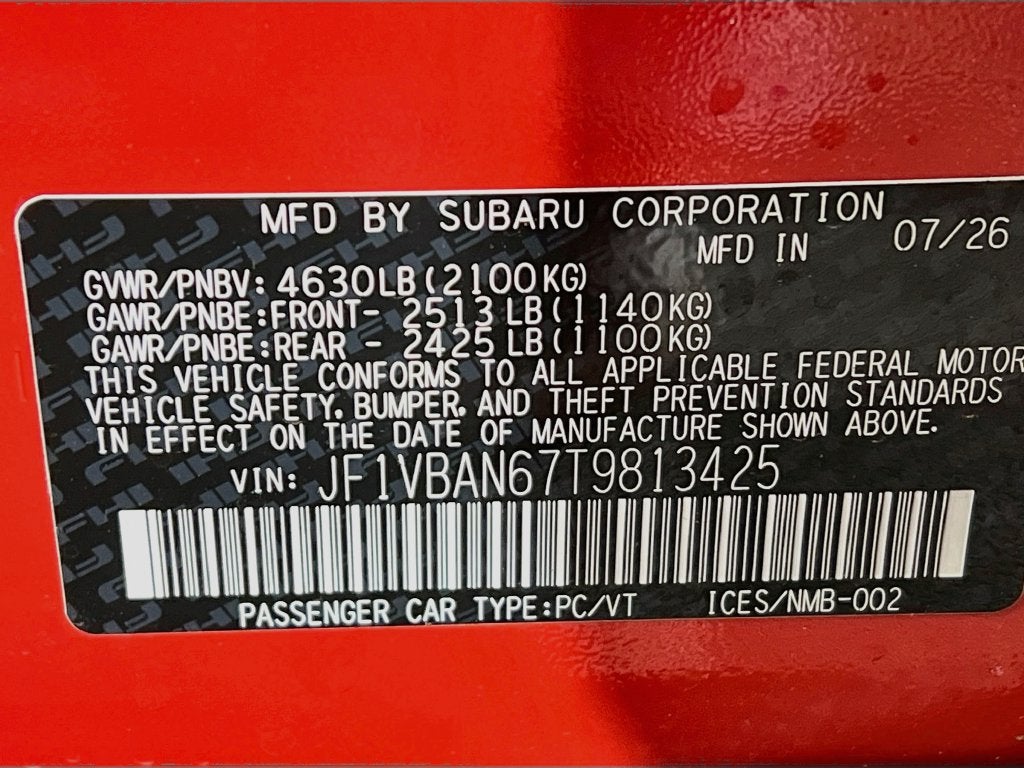 2026 Subaru WRX Limited