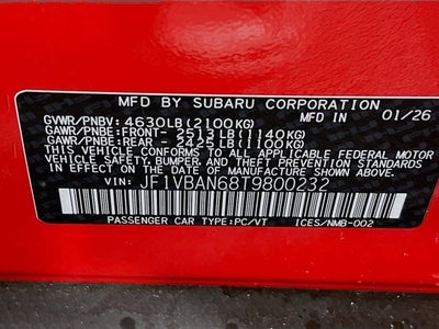 2026 Subaru WRX Limited