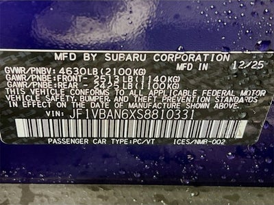 2025 Subaru WRX Limited