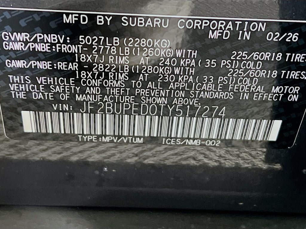 2026 Subaru OUTBACK Touring