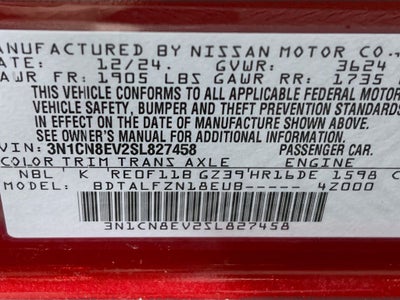 2025 Nissan Versa 1.6 SV