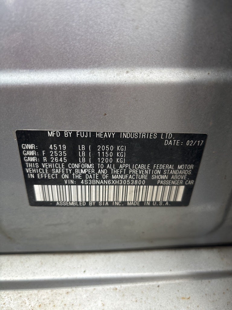 2017 Subaru Legacy 2.5i Limited