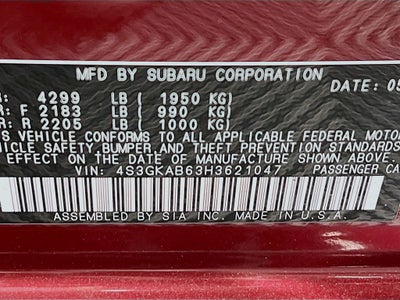 2017 Subaru Impreza 2.0i Premium