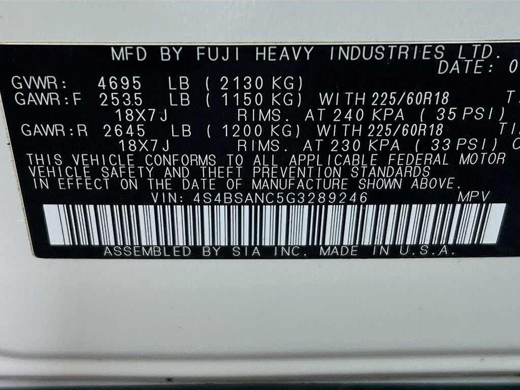 2016 Subaru Outback 2.5i Limited