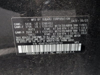 2022 Subaru Outback Onyx Edition XT