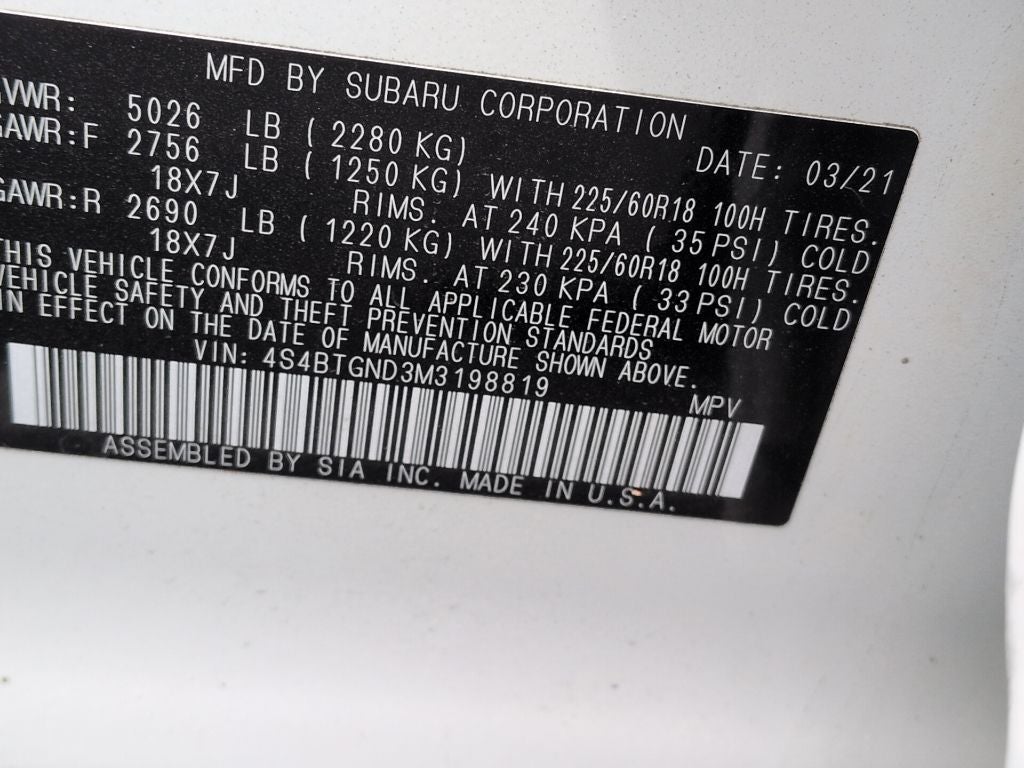 2021 Subaru Outback Limited XT
