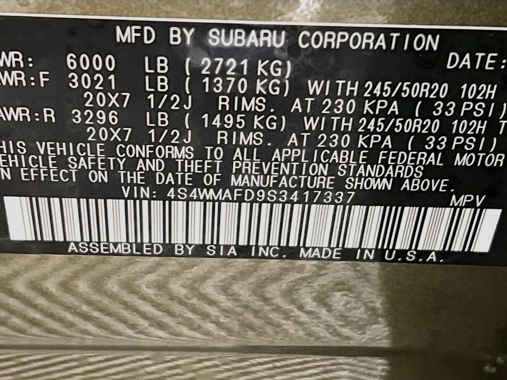 2025 Subaru Ascent Onyx Edition