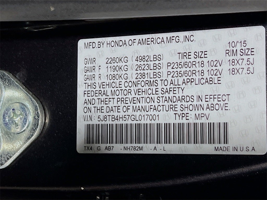 2016 Acura RDX Base AWD w/Technology Package