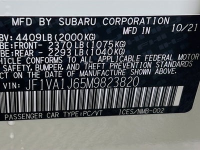 2021 Subaru WRX Limited
