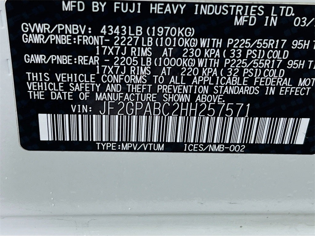 2017 Subaru Crosstrek 2.0i Premium