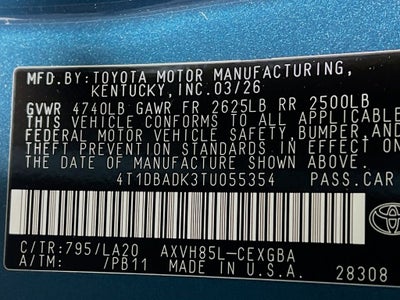 2026 Toyota Camry XLE S