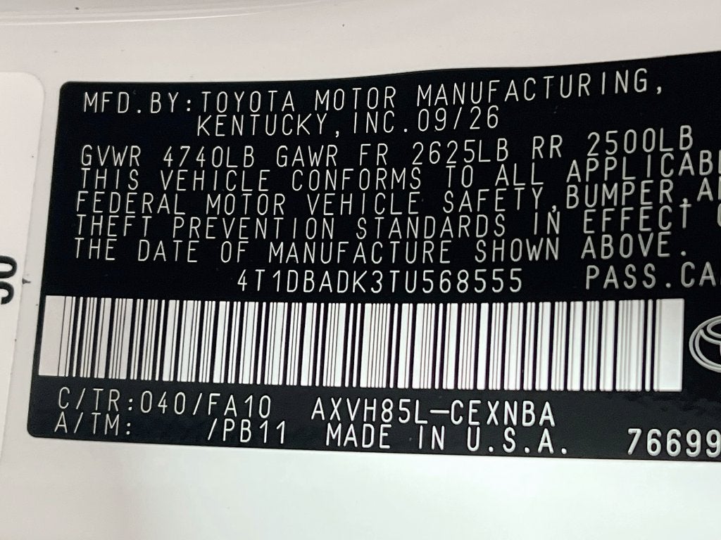 2026 Toyota Camry LE S