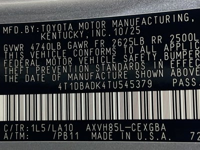 2026 Toyota Camry XLE S