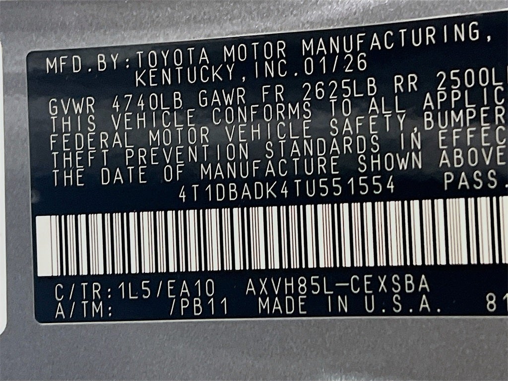 2026 Toyota Camry SE