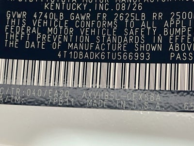 2026 Toyota Camry SE Nightshade S