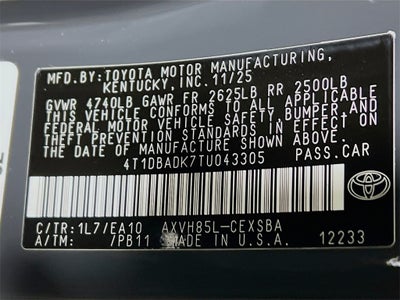 2026 Toyota Camry SE