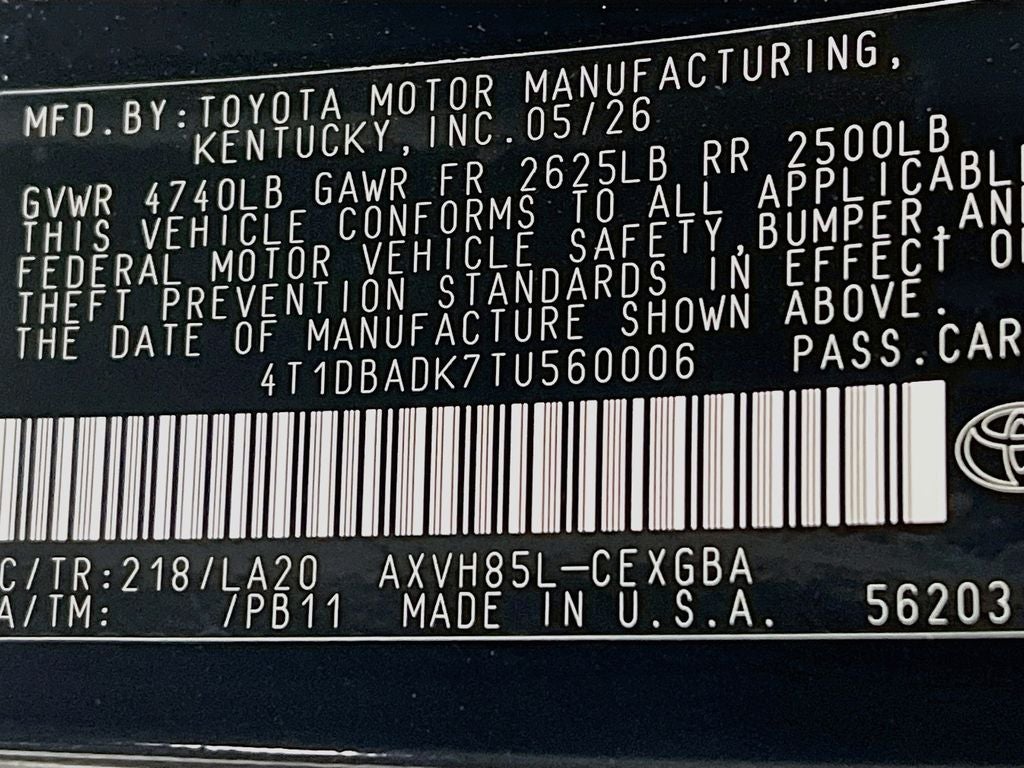 2026 Toyota Camry XLE S