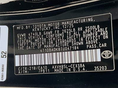 2026 Toyota Camry SE