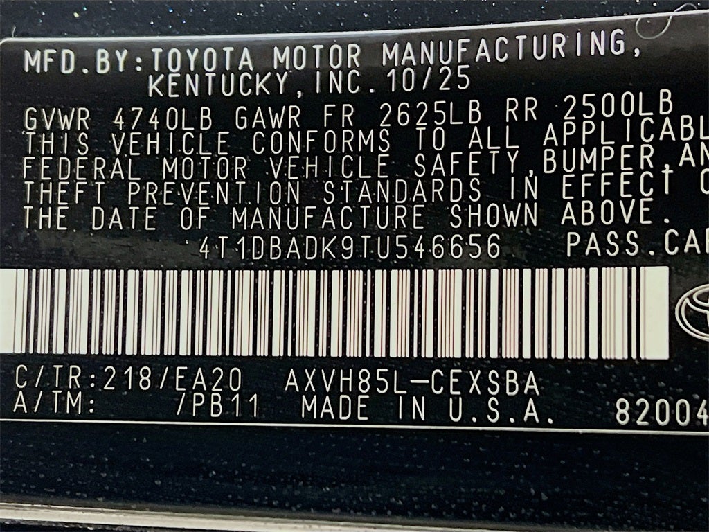 2026 Toyota Camry SE Nightshade S