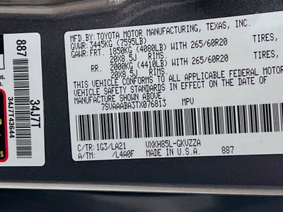 2026 Toyota Sequoia Platinum S