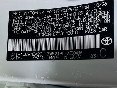 2026 Toyota Corolla Hybrid Hybrid XLE