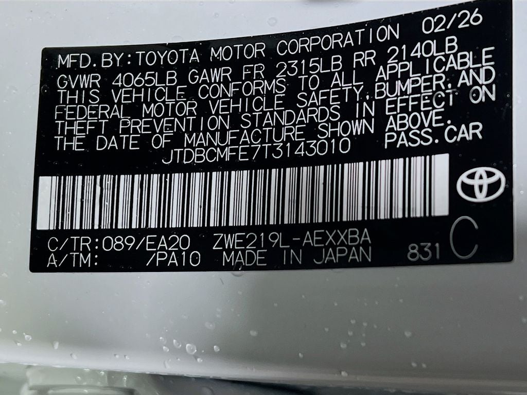 2026 Toyota Corolla Hybrid Hybrid XLE