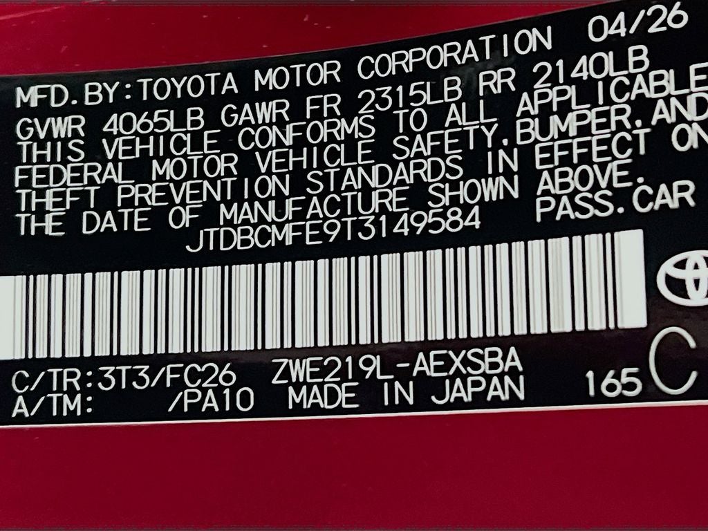 2026 Toyota Corolla Hybrid Hybrid SE
