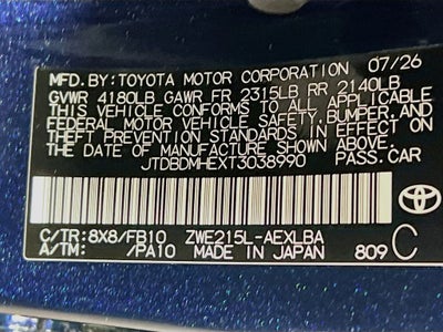 2026 Toyota Corolla Hybrid Hybrid LE