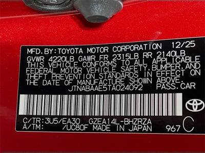 2026 Toyota GR Corolla GR Corolla Premium Plus