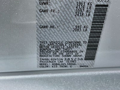 2025 Nissan Altima 2.5 SV
