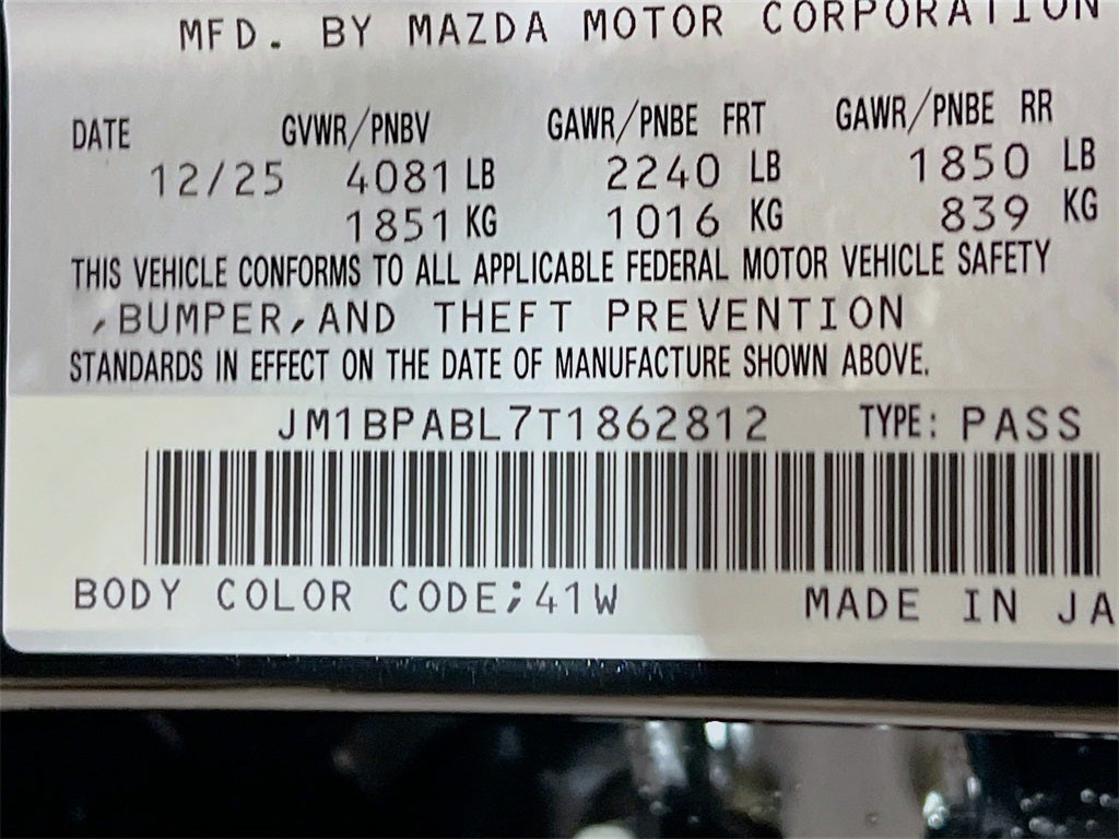 2026 Mazda Mazda3 Sedan 2.5 S Select Sport