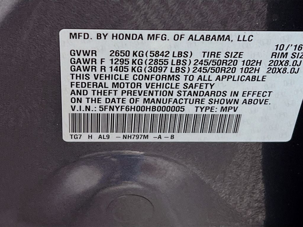 2017 Honda Pilot Elite
