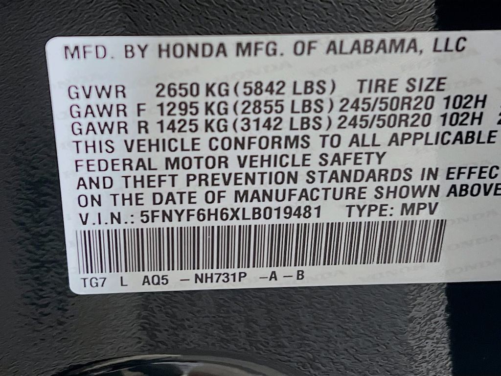 2020 Honda Pilot Touring 7 Passenger