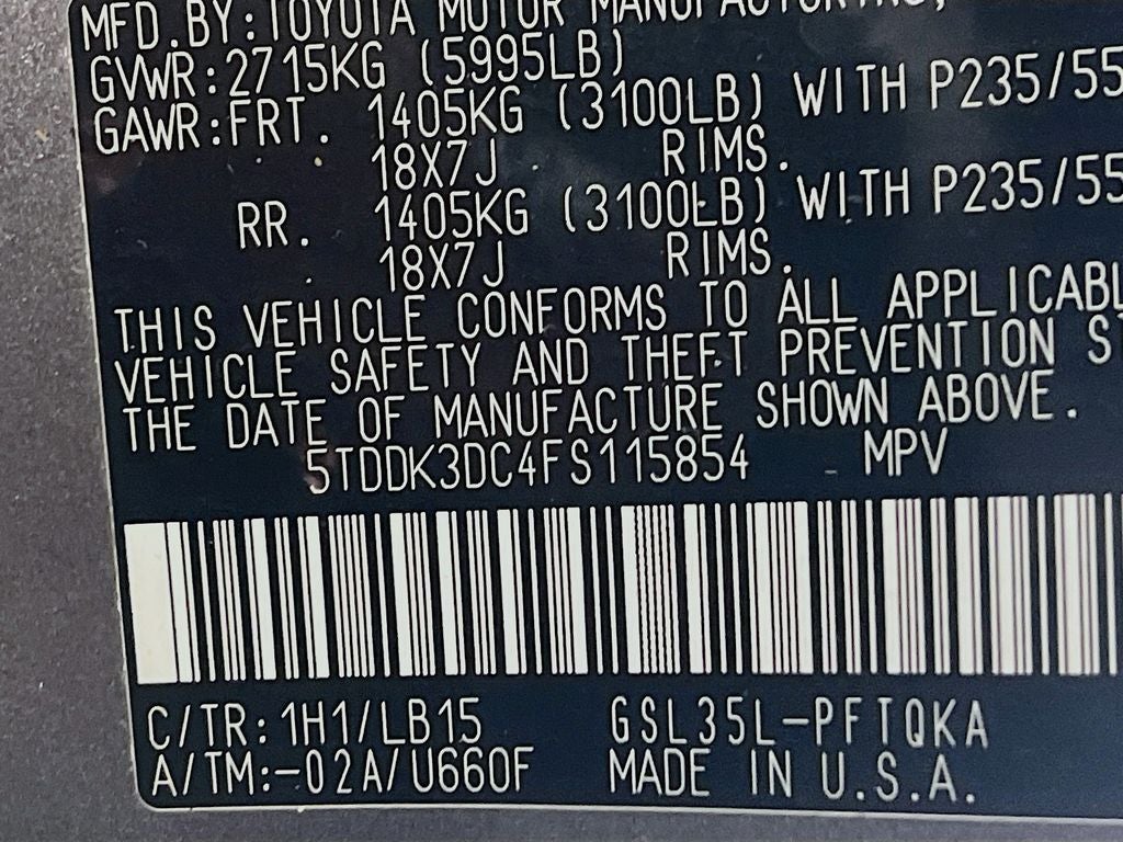 2015 Toyota Sienna Limited Premium 7 Passenger
