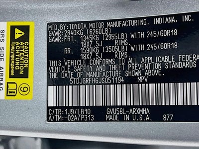 2018 Toyota Highlander Hybrid XLE