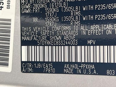 2025 Toyota Sienna XLE 8 Passenger