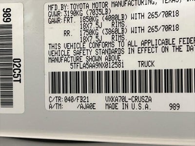 2022 Toyota Tundra SR5