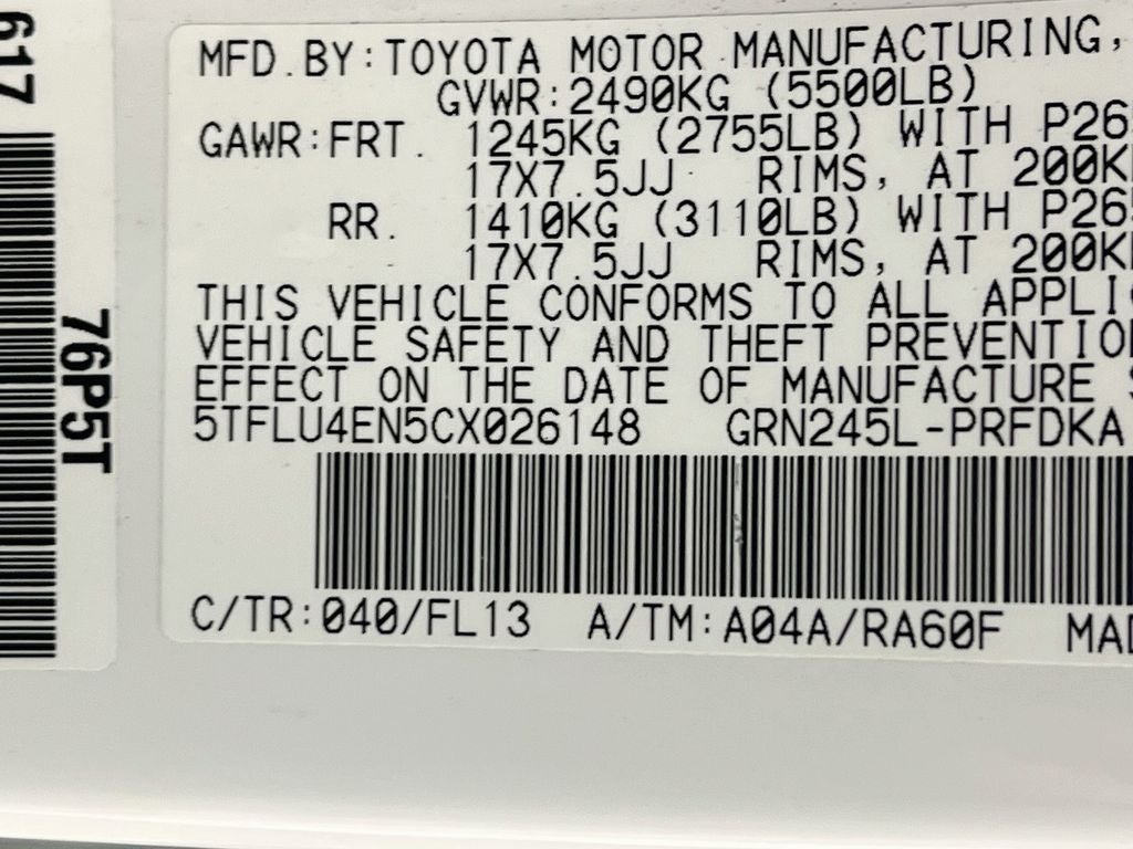2012 Toyota Tacoma Base V6