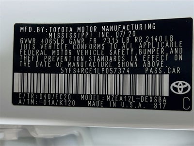 2020 Toyota Corolla SE Nightshade