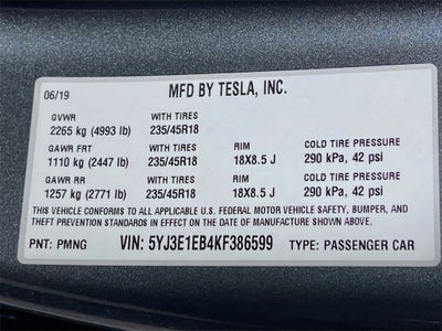 2019 Tesla Model 3 Long Range